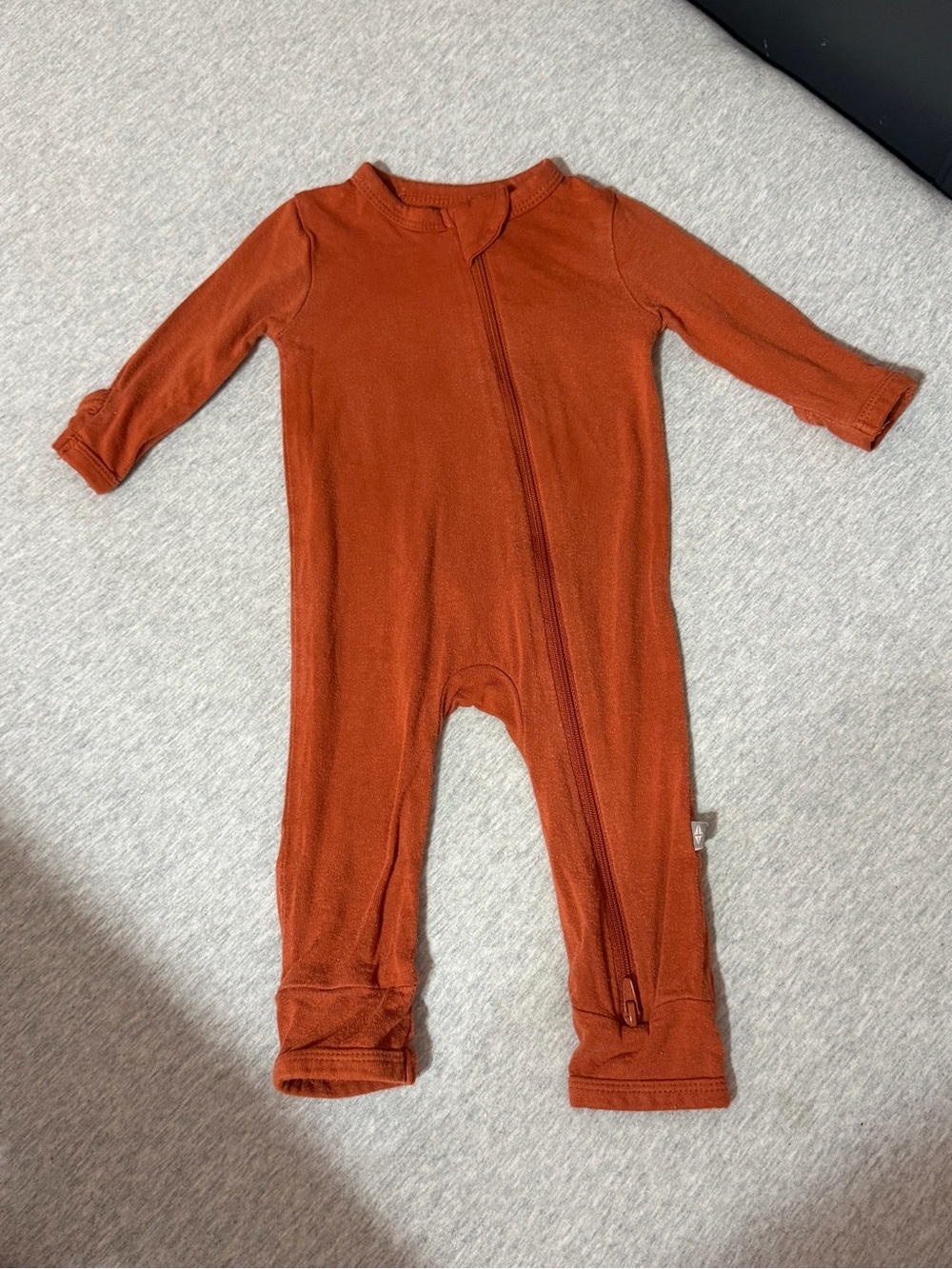 Kyte BABY Rust Orange Zip Footie One-Piece